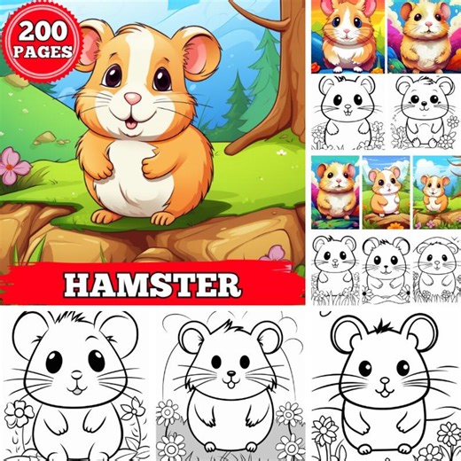 Printable Hamster Coloring Pages | Fairy House Coloring Book | Cozy Countryside Scenes for Kids & Adults - Etsy