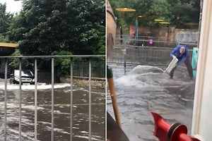 Trains axed, roads shut & cars stuck as flash floods spark chaos across Scotland