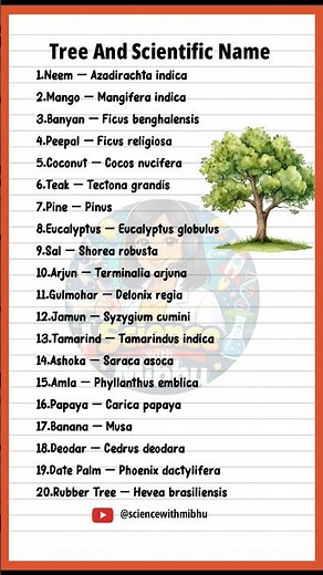 20 Trees and Their Scientific Names | Tree Names in English