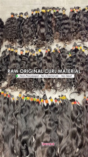 Top Viet Nam Natural Hair Factory on Instagram: "💎 PREMIUM RAW ORIGINAL CURL MATERIAL — Pure Wavy Texture & Non-Processed ONLY at UNIHAIR Collected directly from Vietnamese donors with no chemicals, no steam, no heat, preserving the hair’s true natural curl pattern. Raw curls stay defined even after washing, coloring, and daily styling, making this the perfect choice for salons, stylists, and vendors who demand premium raw quality. ✅ Raw & Non-Processed ✅Natural Wavy Texture ✅Easy Bleaching & D