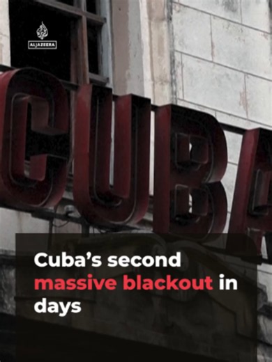 Cuba was hit by its second nationwide power outage in five days after the national grid collapsed again, millions are left without electricity as the island’s deepening energy crisis worsens.