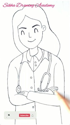 👩‍⚕️ Drawing a Doctor Girl in 60 Seconds! #shorts