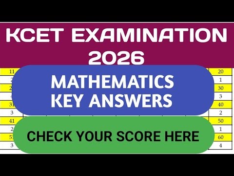 KCET MATHEMATICS KEY ANSWERS 2026