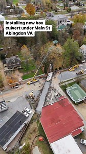 25K views · 217 reactions | Birds Eye view of the new box culvert installation under Main St Abingdon, VA #construction #crane #excavation #bluecollar #truck #tractor #concretework #drone | Baker's Construction Services | Facebook