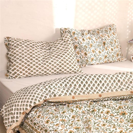 Linen Bedding Set in Hand Print Soft Washed Bedding With Coconut Buttons Queen King Twin 100% Flax Linen DUVET COVER 3pcs Linen Bedding Set - Etsy