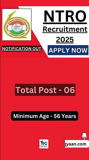 NTRO Recruitment 2025 Apply Here #job #vacancy