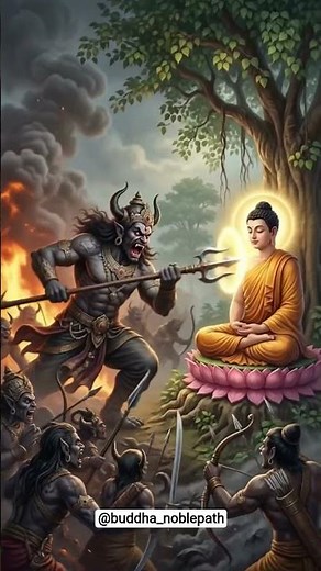 Buddha defeats demon mara