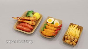 Customize logo Printing Rectangle Disposable Kraft Paper Dish Food Plate Kraft Paper Food Tray for Snack Cake BBQ Fruit
