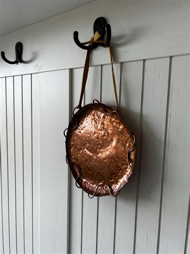 Vintage Handmade Copper Dish | Vintage Scalloped Copper Tray | Vintage Hammered Copper Tray | Vintage Copper Wall Art - Etsy