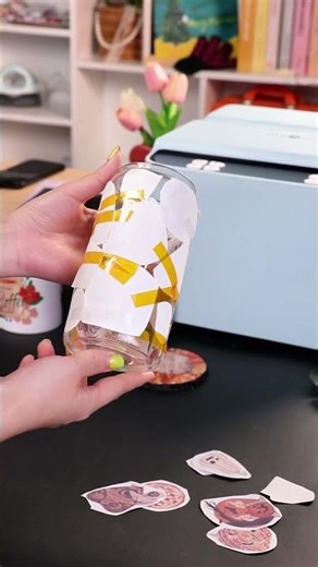 Turning Leftover Crafts into My🧡💛 Own Junk Journal Cup✨