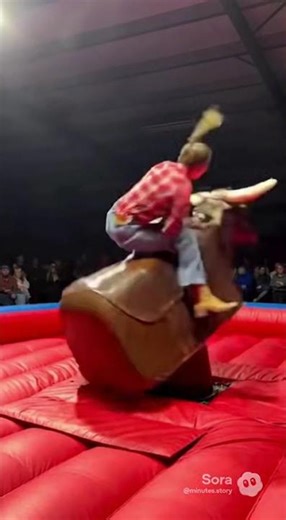 Epic Mechanical Bull Fail! Watch Her Get Thrown #bullfail #rodeo