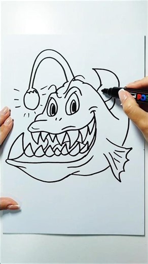 Drawing a Creepy Anglerfish Monster 🎣✏️
