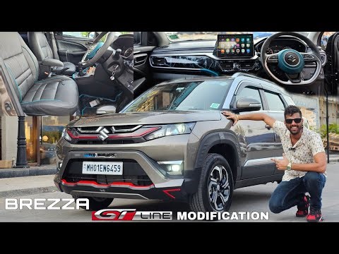 BREZZA MAGMA GREY LXI TO GT LINE MODIFICATION ....!!