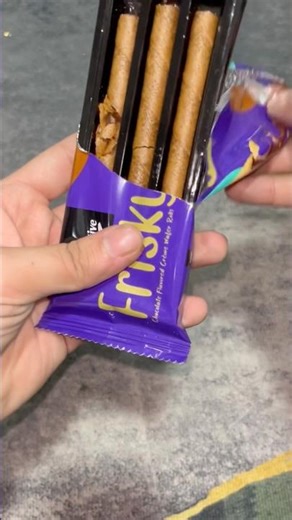 Frisky Chocolate Rolls ASMR🤤So Crispy & satisfying Crunch #asmr #shorts