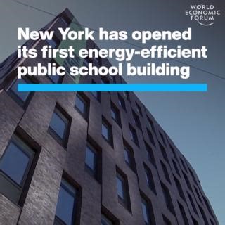 This #NewYork #school building, built to ‘Passive House’ standards, is 70-75% more energy-efficient than a conventionally built equivalent. The World Economic Forum’s Net Zero Carbon Cities initiative aims to boost #urban #decarbonization and climate #resilience by fostering #collaboration to bridge the gap across the #energy, built #environment and #transport sectors. Learn more: https://ow.ly/J7Gu50UtuPt #BuiltEnvironment #PassiveHouse #Passivhaus #NetZero | World Economic Forum