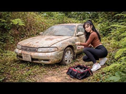 Genius Girl Finds Scrap Car, Repairs Step by Step & Final Start Up Success – Rural Mechanic Life