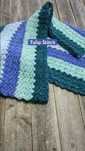 Easy tulip stitch 4 Color Stripe Crochet Baby Blanket Pattern Free Caron Simply Soft