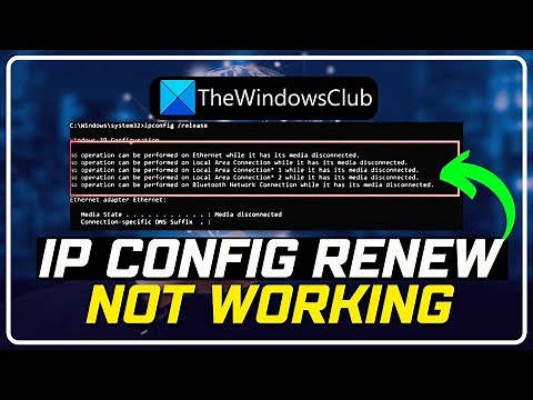 IPconfig /renew not working, No operation can be performed