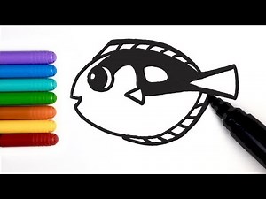 How to draw blue tang fish | easy drawing tutorial