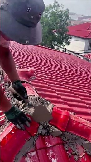 Roof Tile Installation Process Using Cement Mortar Mixture