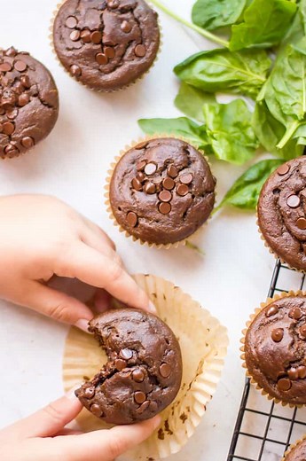 Healthy Chocolate Muffins (with veggies!)