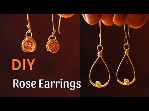 How to Make Rose Earrings | Simple Wire Wrap Tutorial Step by Step
