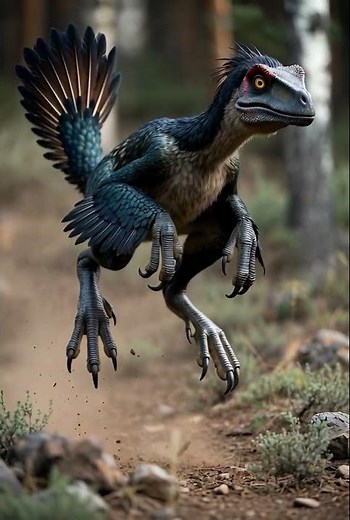 Realistic Jumping Raptor #ai #dinosaur #raptor