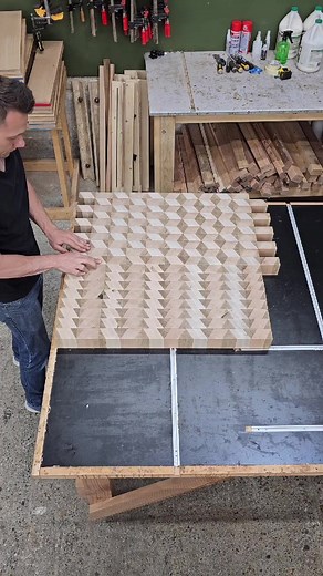 Another fun pattern reveal on some mega sized end grain cutting boards. . . #woodwork #woodworking #woodcraft #wood #cube #jumbo #cuttingboard #servingboard #endgraincuttingboard #woodworkshop #woodworkcraft #woodshop #woodisgood #woodworker #woodlife #woodcutting #woodworkforall #hardwood #geometry #woodshoplife #woodworkingcommunity #woodworkforall #satisfying #reveal #woodworkingproject #pattern #customwoodwork #customwoodworking #woodworkcraft #experimental