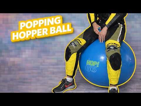 Pop inflatable - Popping the Blue Hopper Ball 🔵💨 So Satisfying!