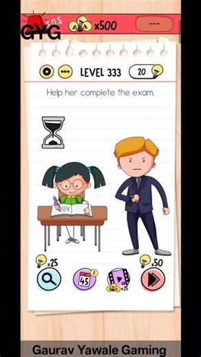 Help her complete the exam . Brain test level 333!