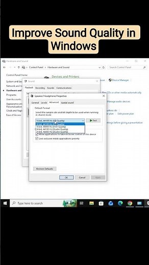 🎧 Improve Sound Quality in Windows | 🔊 #Shorts