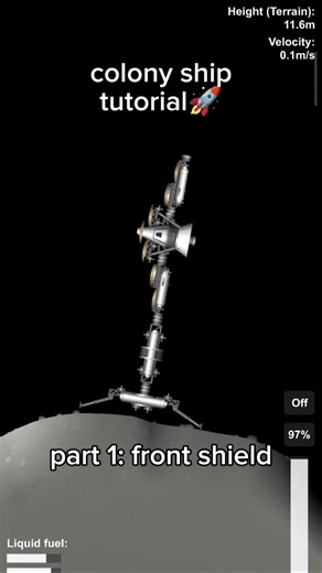 colony ship part 1: front shield🚀🛡️ #sfs #spaceflightsimulator #tutorial