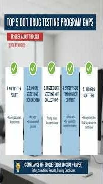 Top 5 DOT drug testing program gaps that trigger audit trouble