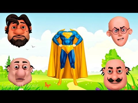 Learn Colors with Motu Patlu and Superman | Finger Family Nursery Rhymes for Kids