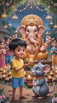 Mooshak Ki Chhoti Si BadiMadad 🐭🐘 | Ganesh Chaturthi Ki Pyari Kahani | Hindi MoralStory #shortsfeed
