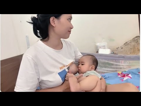 Young Single Asian Mom Breastfeeding - My baby growing journey