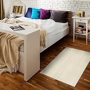 My Magic Carpet Washable Rug - Stain Resistant, Waterproof, Non-Slip - Pet & Family Friendly Machine Washable Indoor Rugs for Bedroom, Living Room, Kitchen, RV (Solid Cream, 3X5ft)