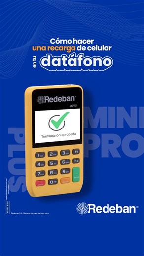 Redeban on Instagram: "¿Sabías que tu datáfono Redeban puede hacer mucho más que recibir pagos? Te enseñamos cómo sacarle el jugo y hacer una recarga de celular en tu datáfono rápido y fácil. ¿Qué otro tutorial te gustaría ver? Déjalo en los comentarios."