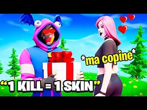 1 KILL = 1 SKIN *GRATUIT* pour ma COPINE Sur Fortnite SWITCH, sa réaction est folle...