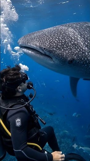 CLOSE ENCOUNTER WITH A WHALE SHARK #ocean #shortvideo
