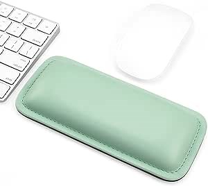 ProElife Soft Mouse Wrist Support Pad Hand Rest Cushion Comfortable Waterproof PU Leather Wrist Pillow Mat Pain Relief 7.08 x 3.34 inches for Home Office Gaming Computer Laptop Mouse (Turquoise)