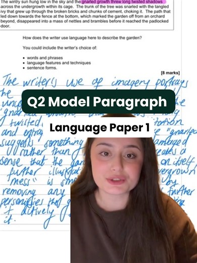 Model paragraphs aren’t about copying. They’re about structure and clarity. When students use model paragraphs properly, they start to see: • what a strong point actually looks like • how analysis is developed rather than listed • what to include and just as importantly what to avoid This makes revision far more effective because students can compare their own work and ask: 👉 Am I analysing deeply enough? 👉 Am I explaining the effect clearly? 👉 Am I staying focused on the question? That kind 