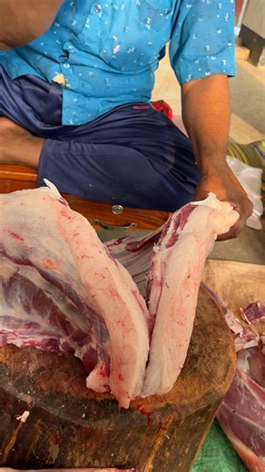 Amazing goat brisket meat processing skills