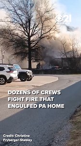 Over thirty crews are at the scene of a house fire that has swept through a home in Windsor Borough. READ MORE: https://local21news.com/news/local/dozens-of-crews-on-scene-of-1-alarm-house-fire-in-windsor-borough | Local 21 CBS News, WHP Harrisburg