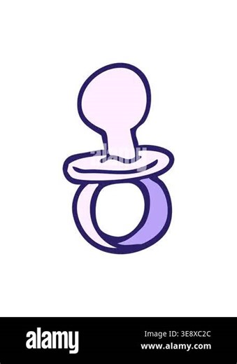 shivering motion animation of cartoon doodle baby pacifier