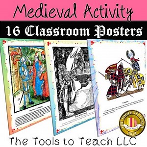 Medieval 16 Classroom Learning Posters Activity No Prep