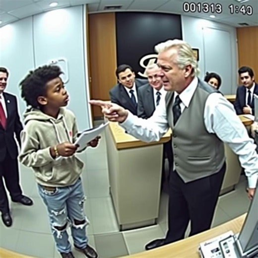 Black Kid in Worn-Out Shoes Went to Bank to Check Account — Manager Laughed Until He Saw the Balance Excuse me, sir. I'd like to check my account balance, please. A black kid in worn out shoes stood at the counter. 10 years old, cracked soles, frayed laces, thrift store jacket swallowing his small frame. The bank manager stopped, looked the boy up and down slowly, then burst out laughing. "Check your account?" His voice echoed across the marble lobby. This is First National Heritage Bank, not a