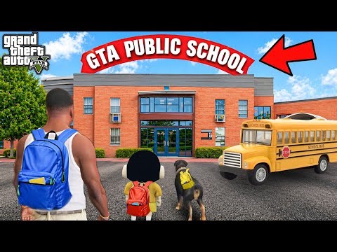 Franklin and Shinchan’s New School Journey Begins In GTA 5 !! | Franklin Shinchan Video