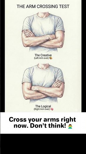 Cross your arms right now. Don't think!#bodylanguage #brainpower #personalitytest #psychologyfacts