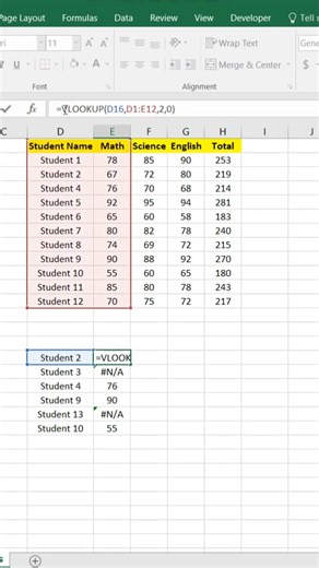 Formula में #N/A कैसे हटाते हैं #excel #shorts